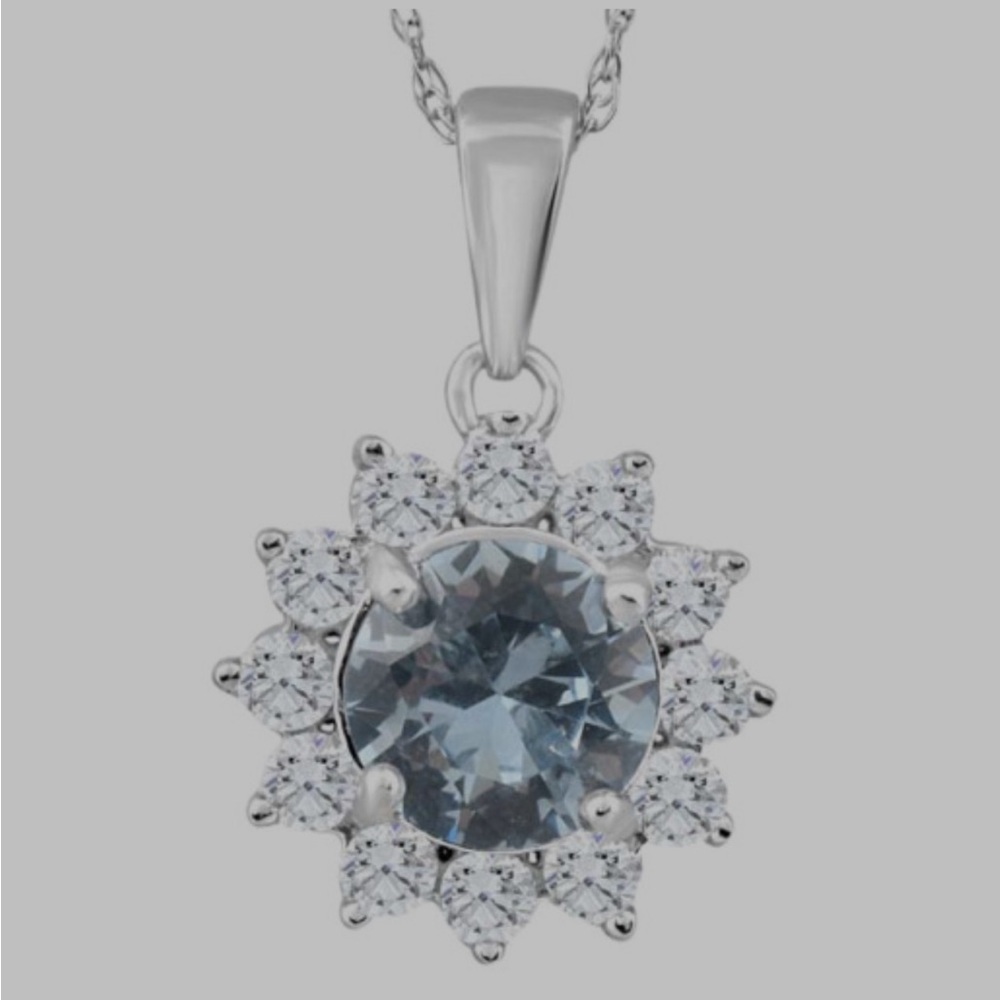 Pompeii3 Diamond Halo Pendant 10k White Gold Necklace